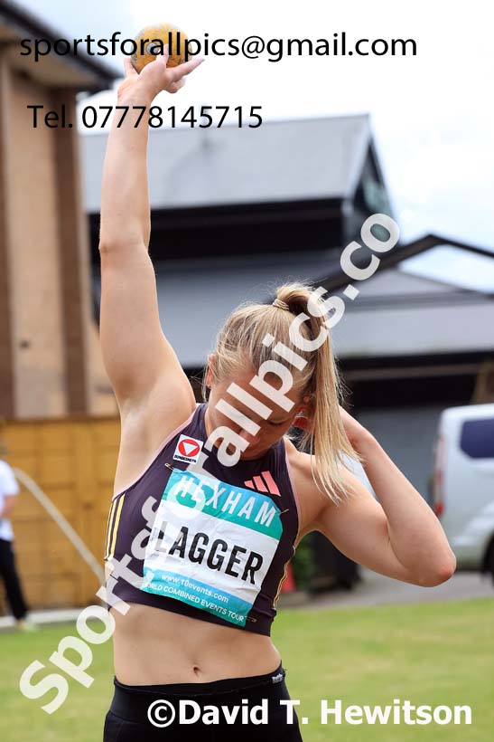 Womens Heptathlon Shot Putt, 2024 EAP International Combined events, Hewcham, Northumberland.  Photo: David T. Hewitson/Sports for All Pics